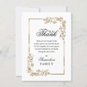 Sympathy Memorial White Gold PHOTO Thank You