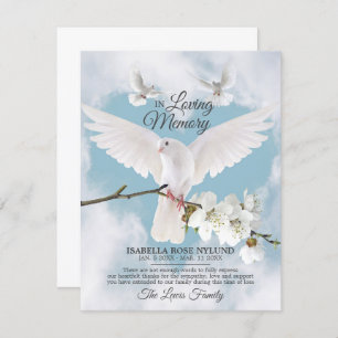 Sympathy Memory White Dove Heaven in Memory Merci 