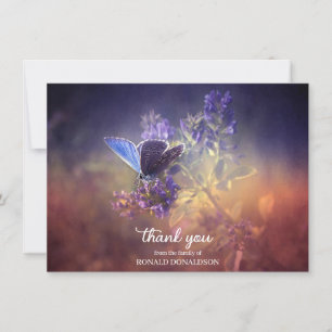 Sympathy MERCI de fleurs de papillon bleu   PHOTO