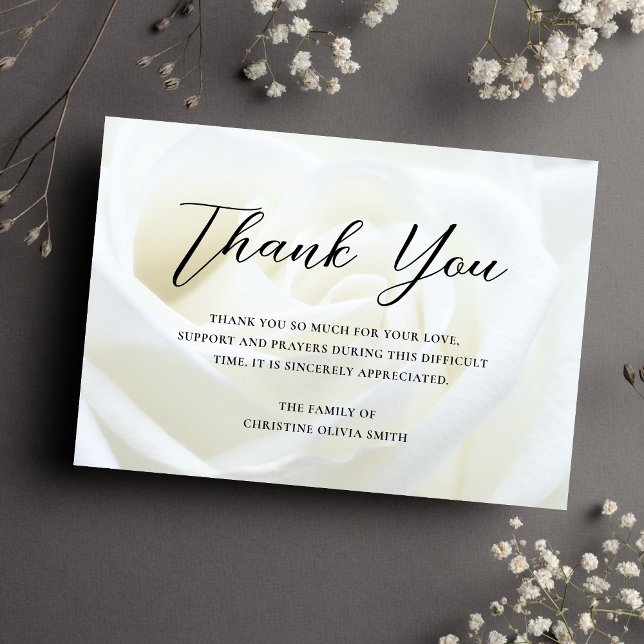 Sympathy Merci funéraire Floral Bereavement (Floral Sympathy Thank You Card)