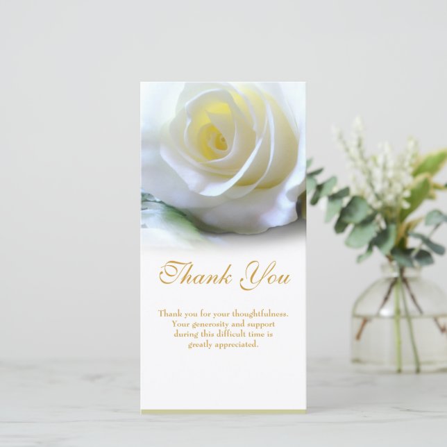 Sympathy Merci funéraire Floral Rose blanche (Debout devant)