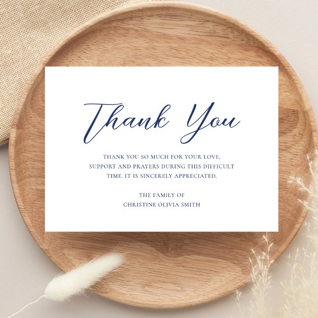 Sympathy Merci Funeral Note Card Bereavement (Sympathy Thank You Card)
