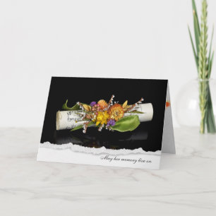 sympathy music with floral bouquet card