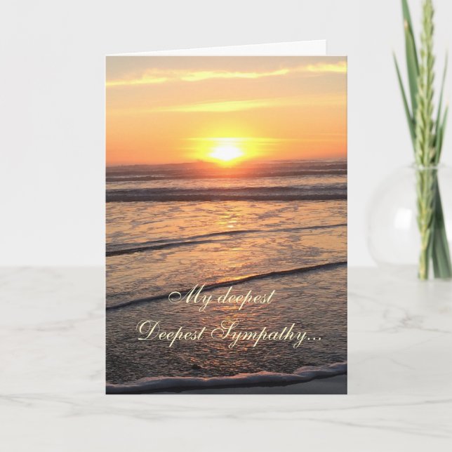 Sympathy Ocean beach and sunset Card (Front)