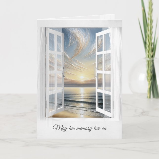 Sympathy Ocean Sunrise View in Window  Card (Front)