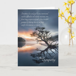 Sympathy Old Tree in a Lake on a Misty Morning Card