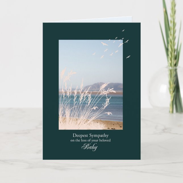 Sympathy on Loss of Baby, Seaside Scene Card (Front)