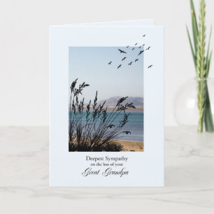 Sympathy on Loss of Great Grandpa, Seaside Scene Card