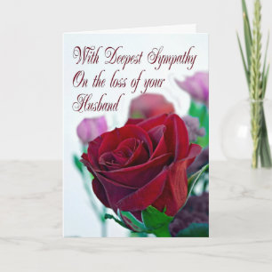 Sympathy on loss of husband, with a red rose card