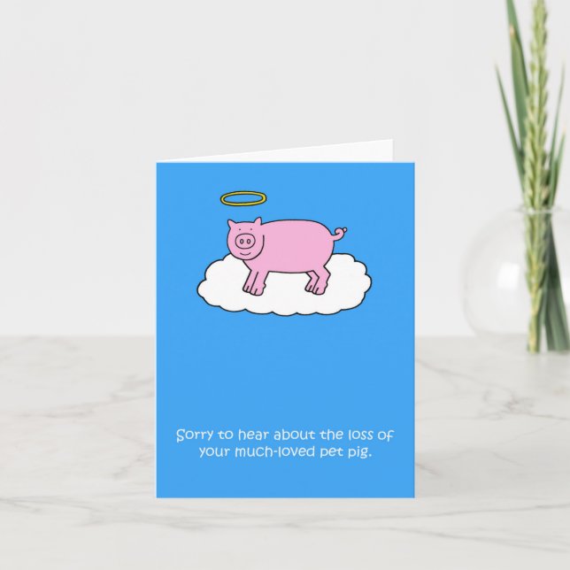 Sympathy on Loss of Pet Pig Card (Front)