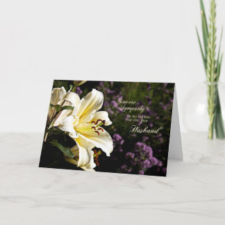 Sympathy on the death of a husband. card