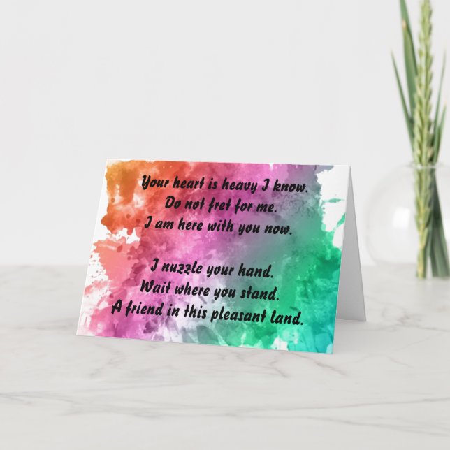 Sympathy on the Loss of a Pet Card (Front)