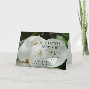 Sympathy on the loss of your Father-White Magnolia Card