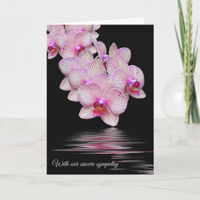Sympathy Orchids With Water Refleciton Card (Front)