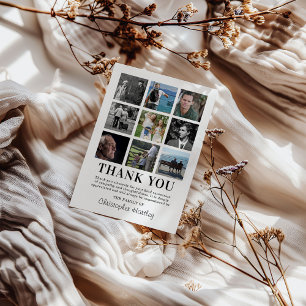 Sympathy Photo Collage Funeral Thank You Card