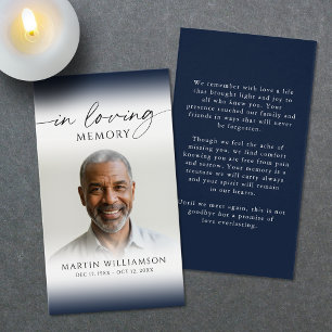 Sympathy Photo In Loving Memory Prayer Card