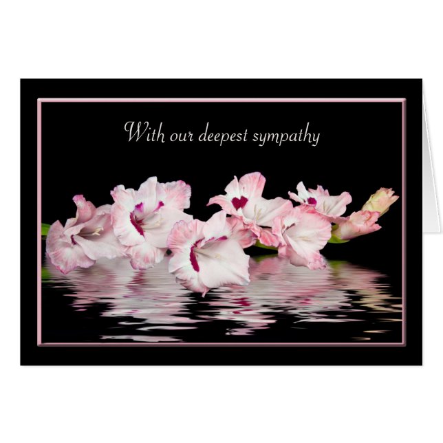 Sympathy Pink Gladiolus Water Reflection (Front Horizontal)