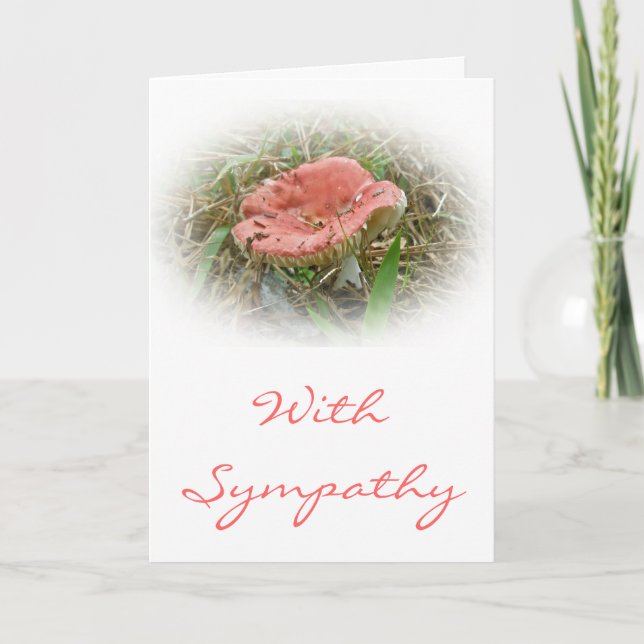 Sympathy Pink Mushroom Card (Front)