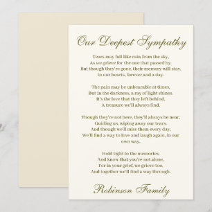 Sympathy Poem Card