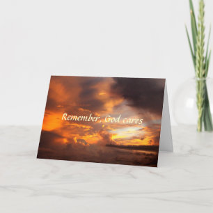 Sympathy Remember God Cares Sunset Card