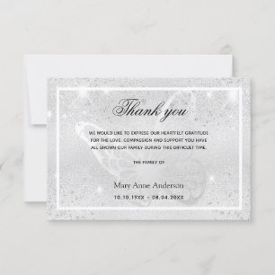 Sympathy silver butterfly thank you