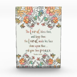 Sympathy Sketchy Floral Scripture Lord Bless Photo Block