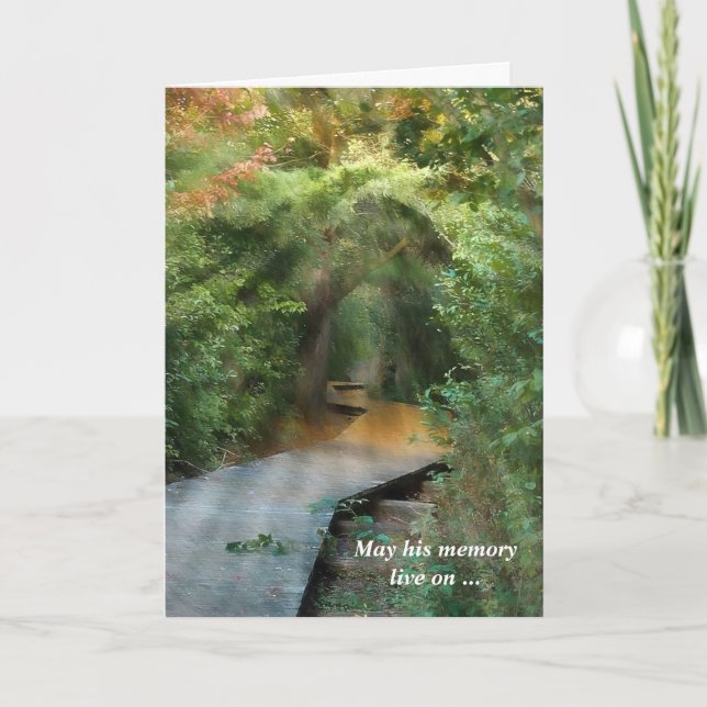 Sympathy sunbeams in woods card (Front)