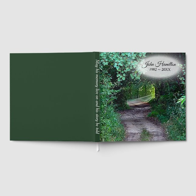 Sympathy Sunbeams On a Forest Path Guest Book (Full)