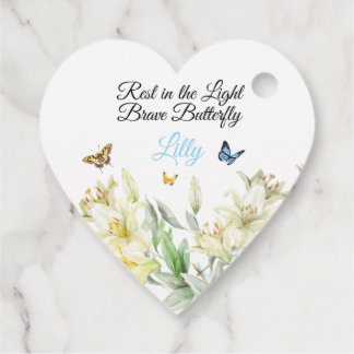Sympathy Tags, Forever in our hearts, butterflies Favour Tags