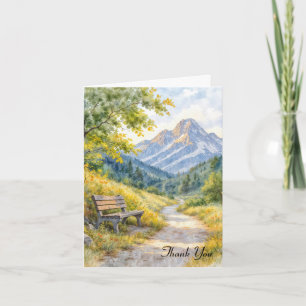 Sympathy Thank You Bench With Mountains Card