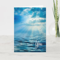 Sympathy Thank You Blue Oceanview Sunlight and Sea