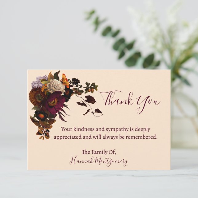 Sympathy Thank You Card (Standing Front)