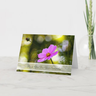 Sympathy Thank You Evening Pink Cosmos Wildflower Card