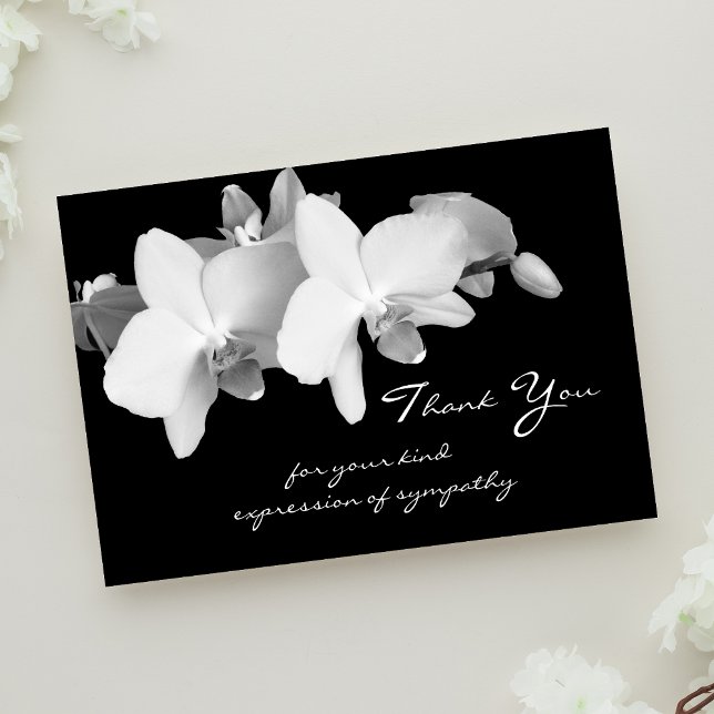 Sympathy Thank You Flat Card - Orchids (Creator Uploaded)