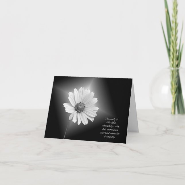 Sympathy Thank You from family Card (Front)