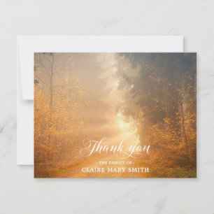 Sympathy THANK YOU Funeral Forest Fall PHOTO