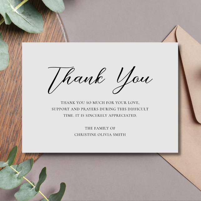 Sympathy Thank You Funeral Note Card Bereavement (Sympathy Thank You Card)
