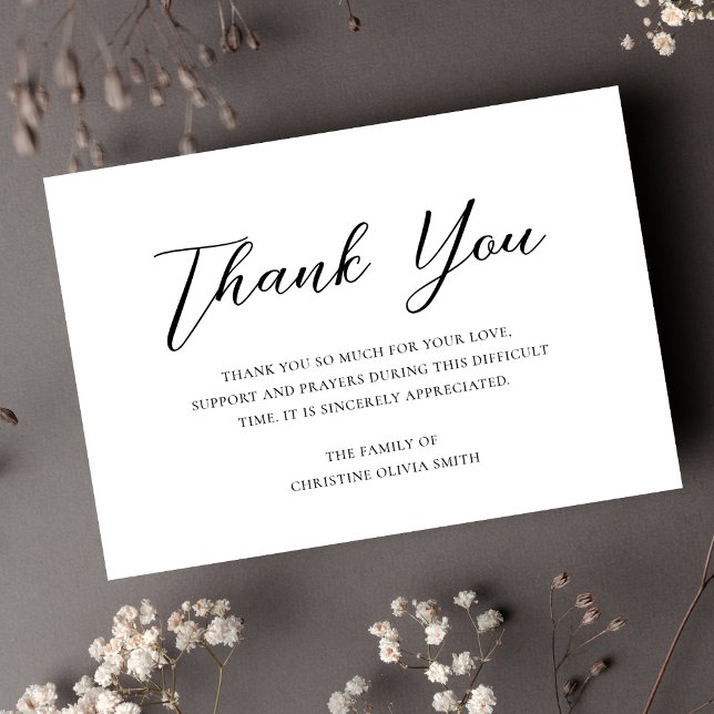 Sympathy Thank You Funeral Note Card Bereavement (Sympathy Thank You Card)