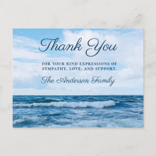 Sympathy Thank You Memorial Photo Beach Postcard