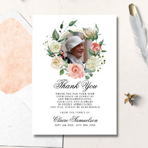 Sympathy Thank You Memorial Watercolor Floral Card