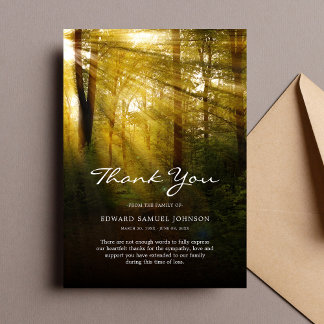 Sympathy Thank You Trees Nature Card