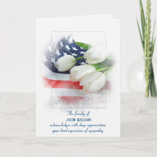 Sympathy Thank You Tulips on Flag Card