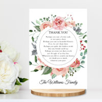 Sympathy Thank You Watercolor Floral Poem PHOTO