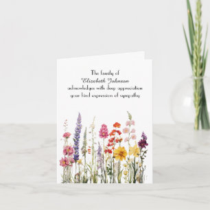 Sympathy Thank You Wildflower Garden Card