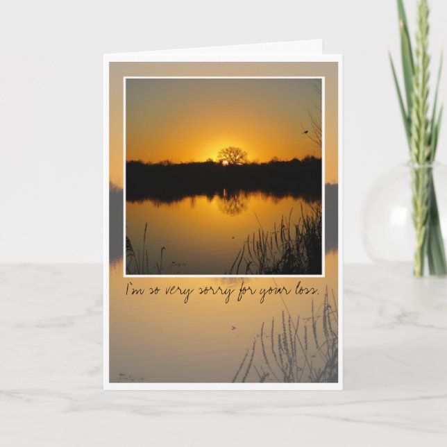 Sympathy, Tree Silhouette Behind Sunrise, Card (Front)