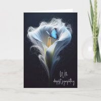 Sympathy White Calla Lily and Butterfly