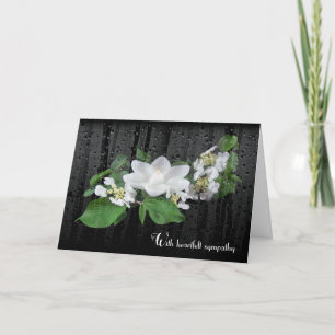 Sympathy White Lotus Candle with Raindrops Card