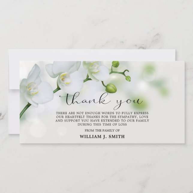 Sympathy White Orchids THANK YOU | PHOTO (Front)