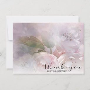 Sympathy White Pink Blossoms THANK YOU PHOTO Card