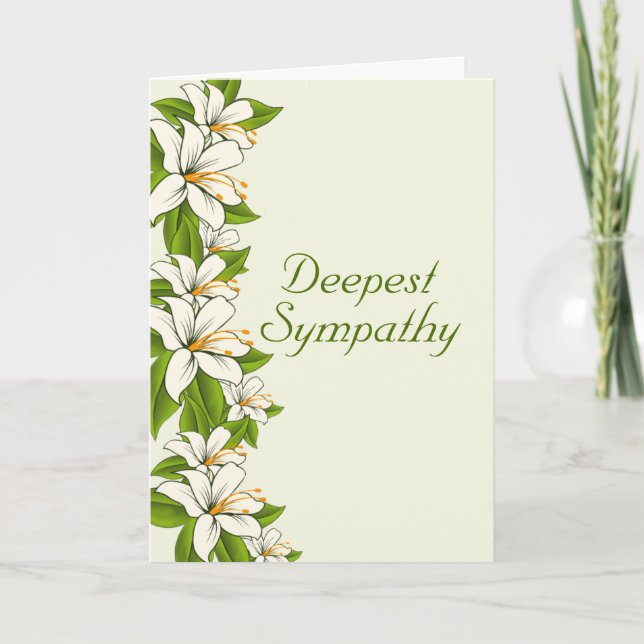 Sympathy with White Lilies Card (Front)